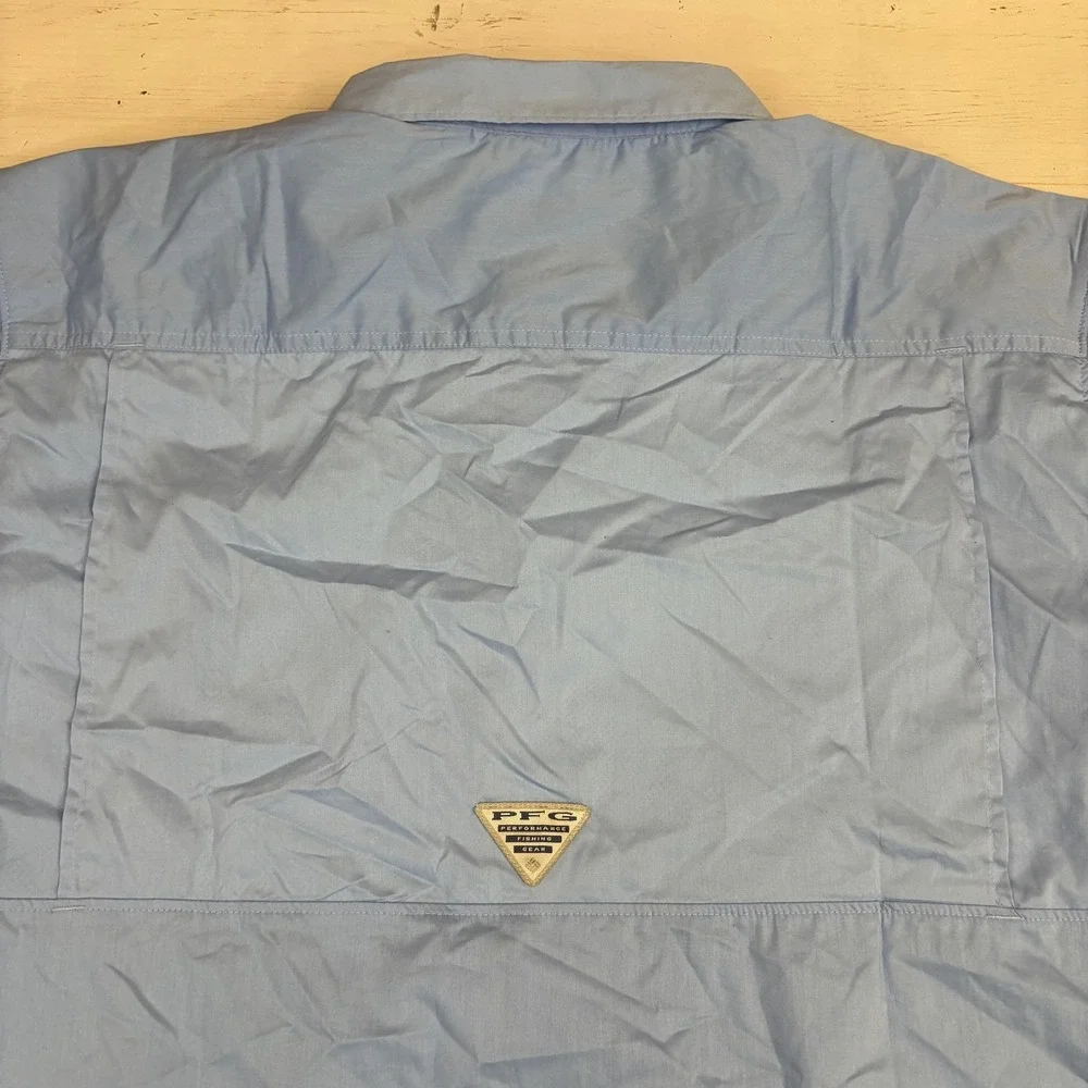 Columbia Polo Shirt Mens 2XL Blue PFG Performance Fishing Short Sleeve - Picture 8 of 11